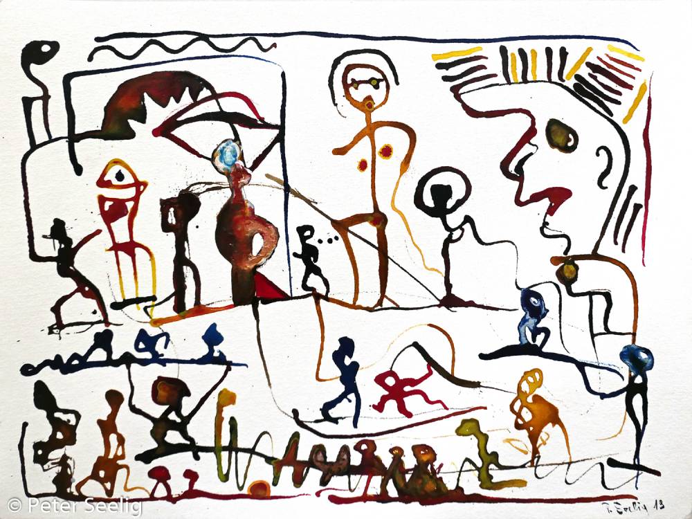 An  Odyssey Through Memories And Emotions - Ink on paper , 30x40cm , 2019 , (WOP201908-008INK30x40)