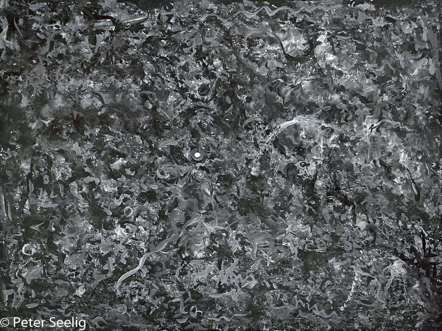 Travelling in thousands photos of the Huntington Gardens there is a white light like a door through your eyes ... this work is dedicated to John Reiff Williams - ink on canvas grain , 30x40cm , 2021 , (WOP202107-004INK30x40)