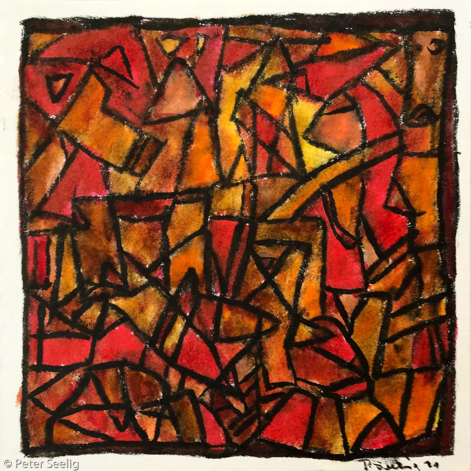 The geometry of unspoken words  - ink , 19x19cm , 2021 , (MAJ20210901010)