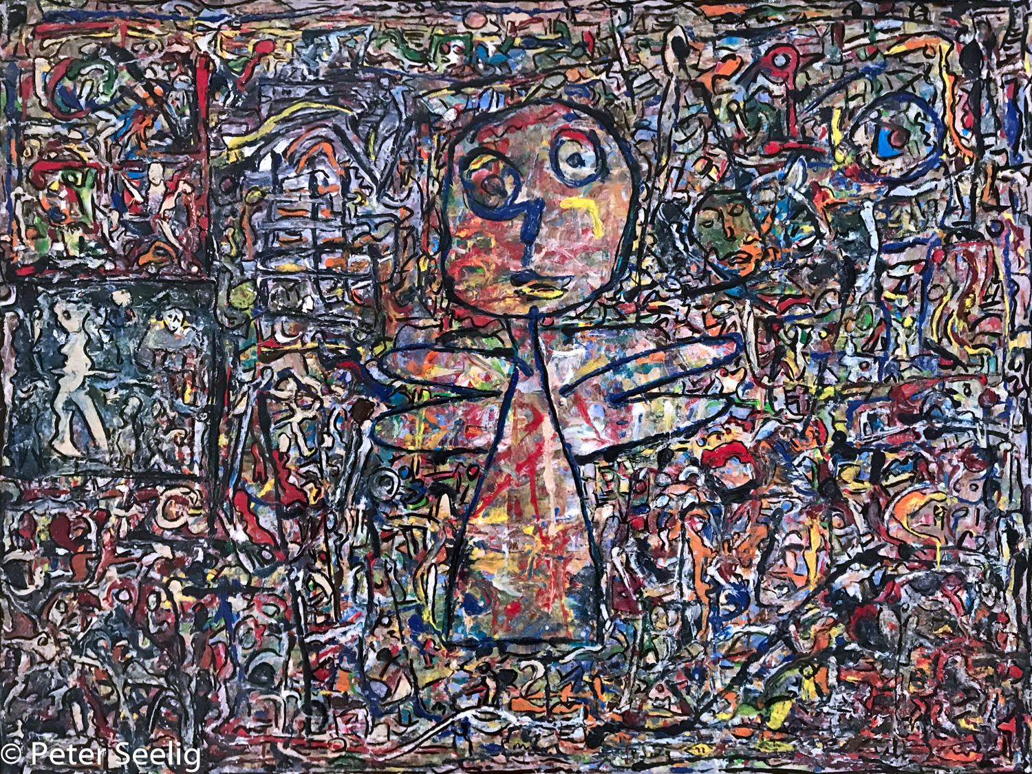 The proclamation of the “Free Republic of Vienna - mixedmedia on canvas grain , 42x56cm , 2022 , (WOP202203-011ACR42x56)