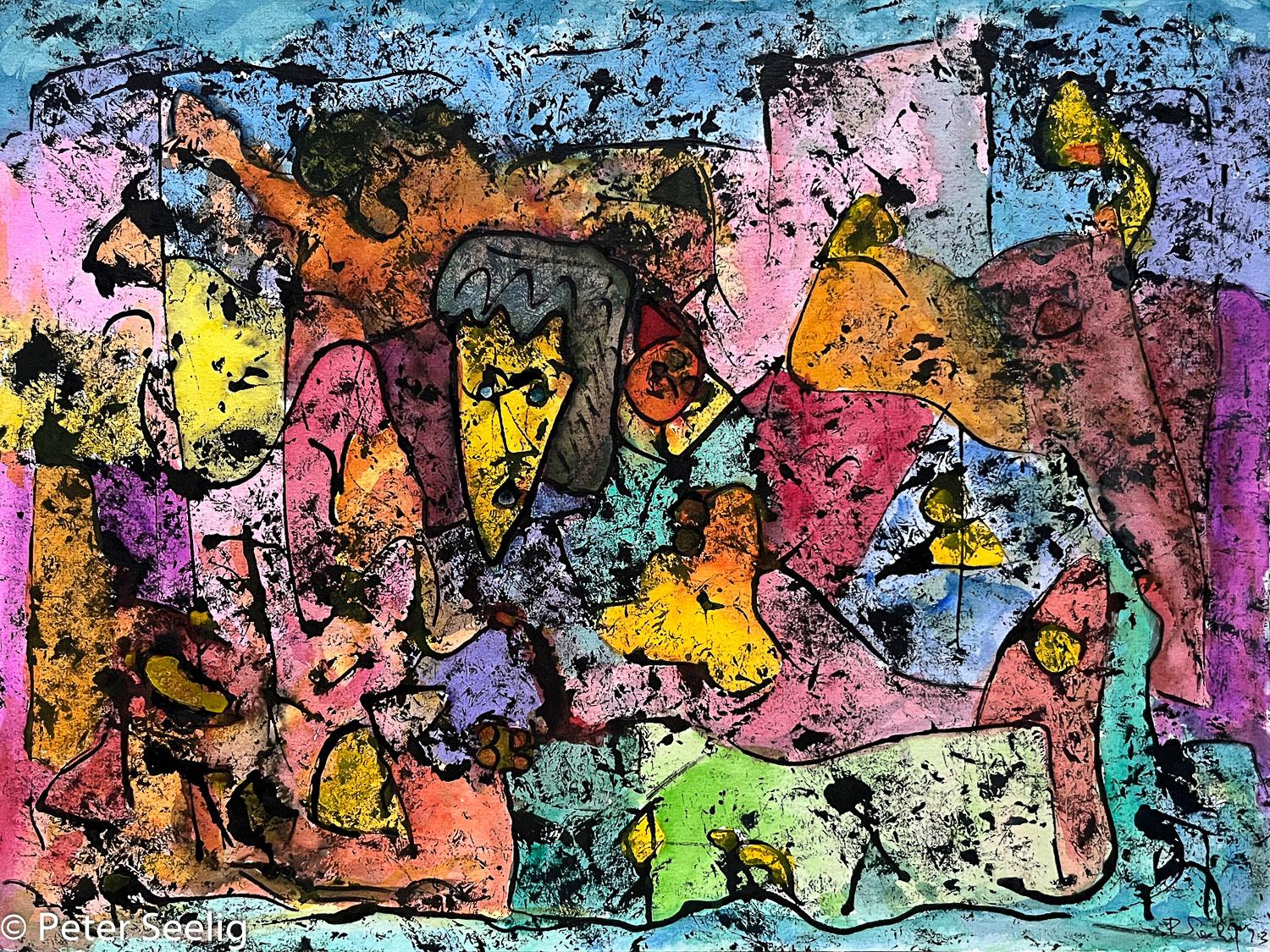 arrivato gli pirati - mixedmedia on paper , 30x40cm , 2023 , (WOP20230663)