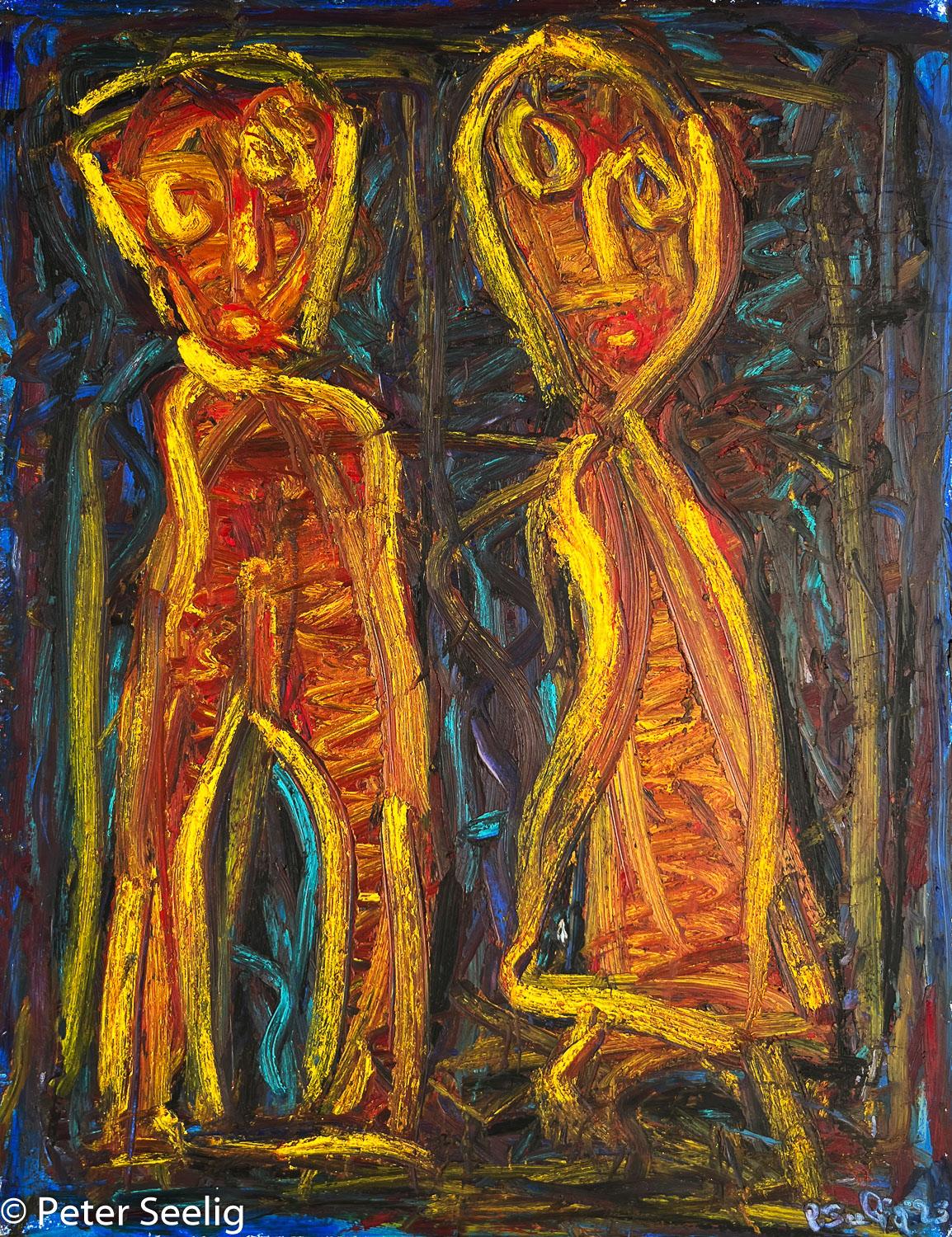 The barometer rises when the sun you smiles - oilpastel on paper , 30x40cm , 2023 , (OPD2023060207)