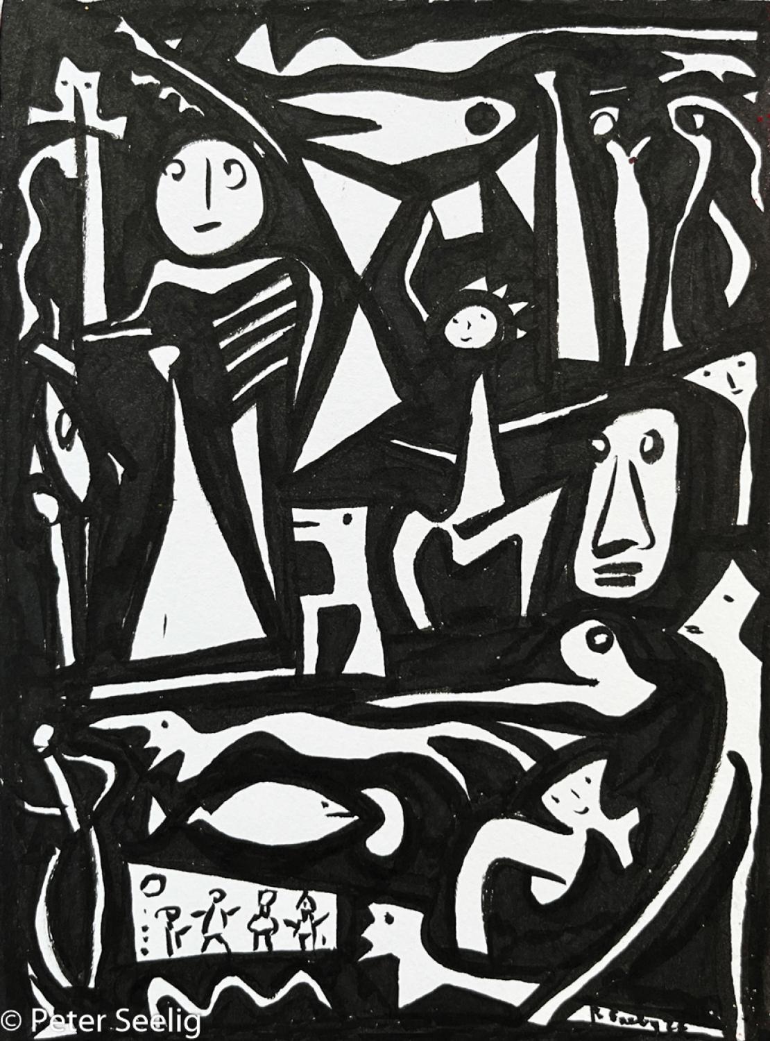 Archaic Moments - ink , 20x15cm , 2023 , (MAJ20240101001)