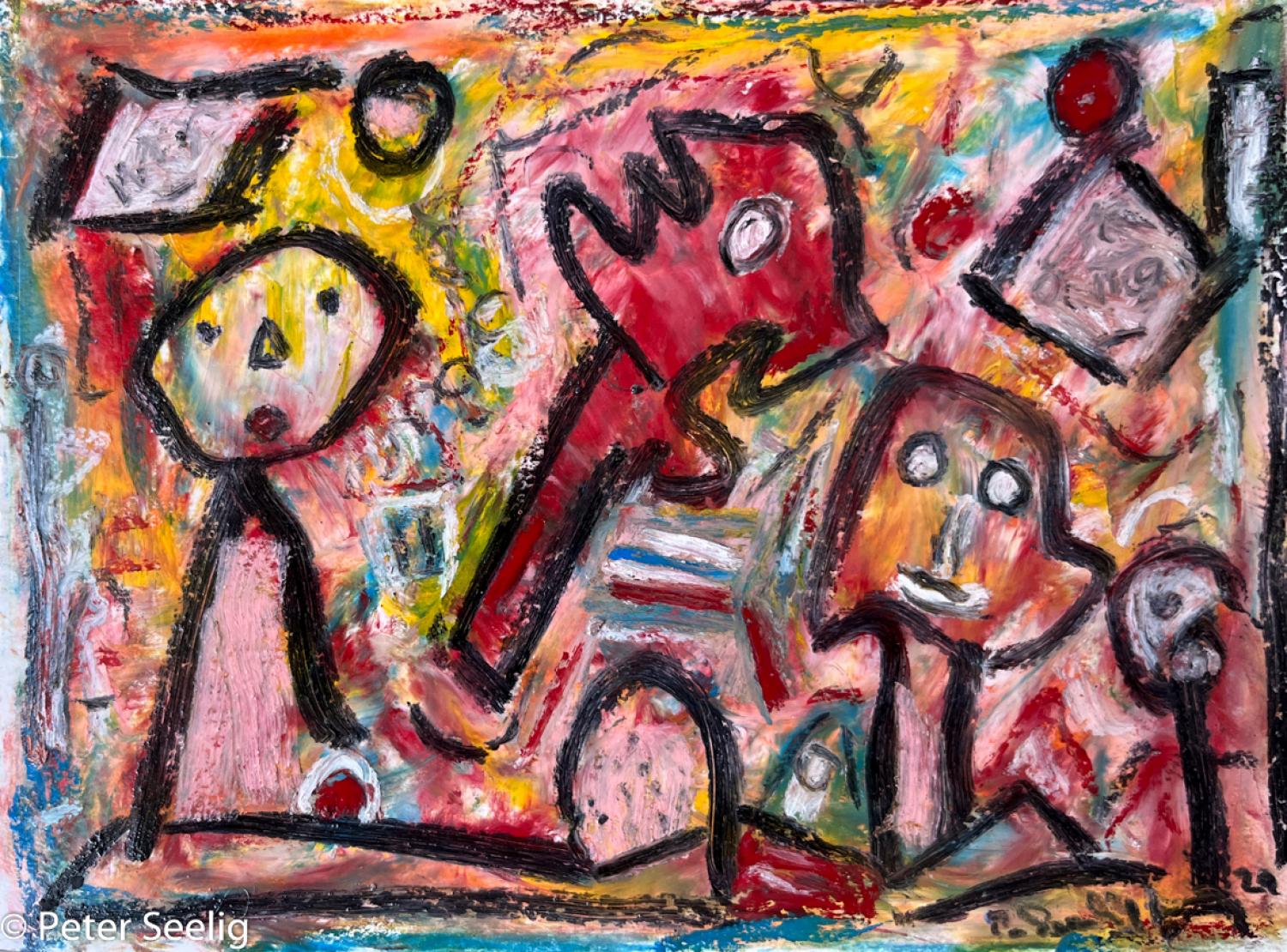 come on let's play - Oilpastel , 15x20cm , 2024 , (MAJ20240101028)