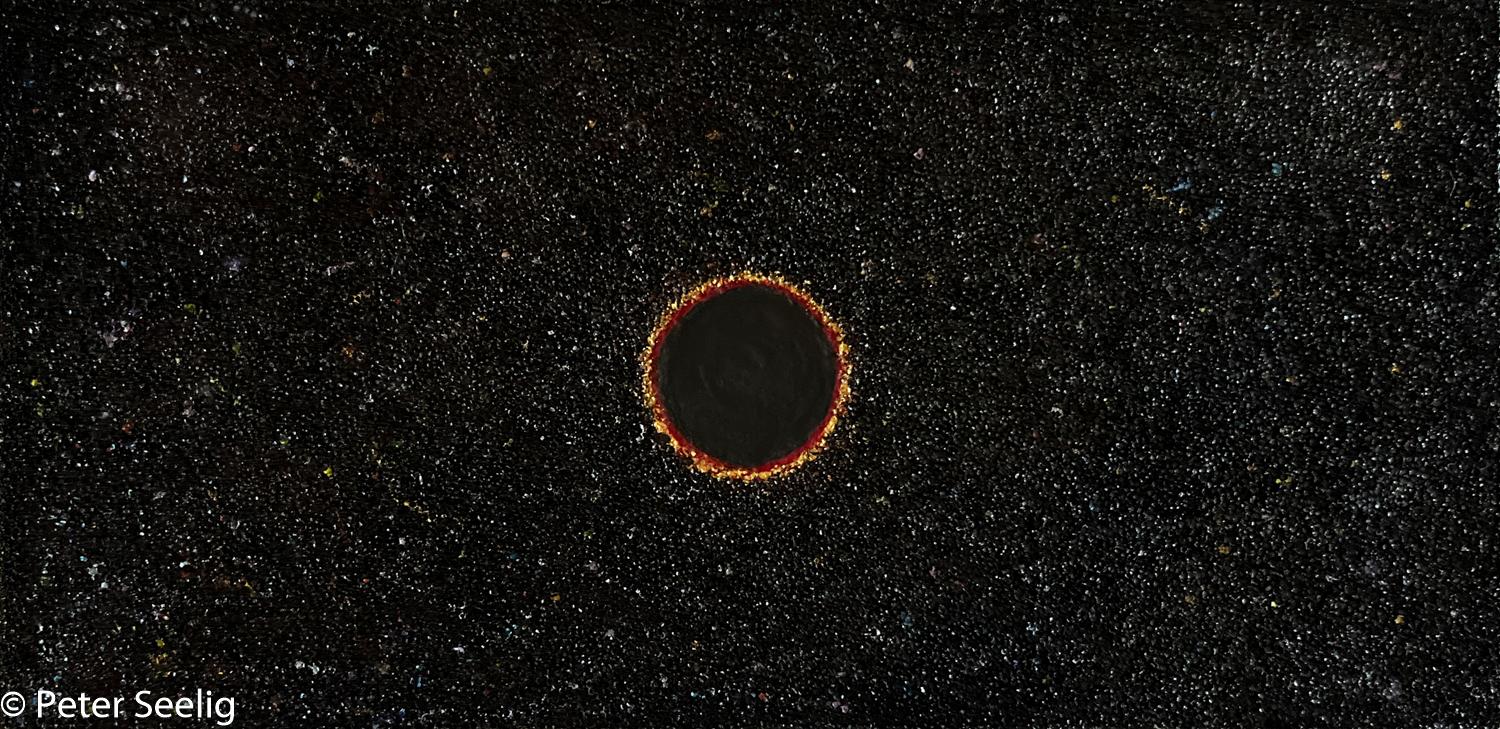 Traveleling Outer Space Out Of Time - The Cosmic Nexus - plant foam,acrylic,ink,vernis on canvas , 35x72cm , 2024 , (P202402006)