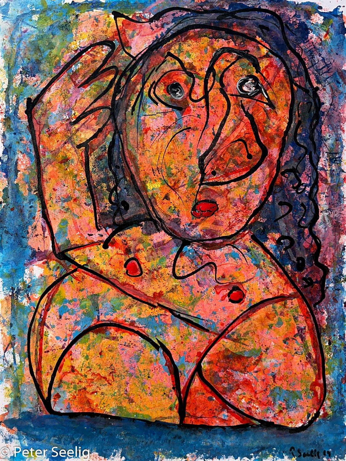 100˙F - acrylic ink on paper , 30x40cm , 2024 , (WOP2024073101)