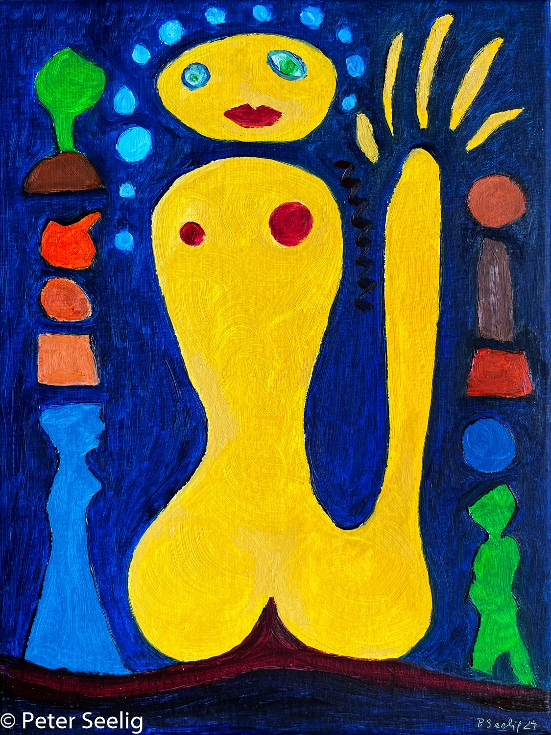 In a Mood of Yellow  - oil on canvas , 40x30cm , 2024 , (P202406002)